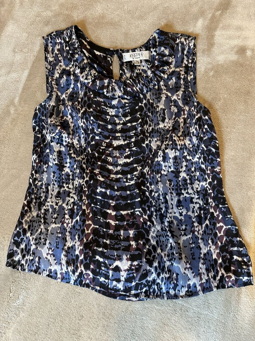 Kasper Petite Medium Sleeveless Lightweight Sheer Blouse
